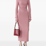 Abito midi in viscosa in rosa 