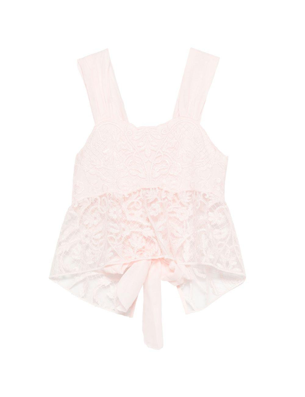 Top in pizzo con motivo floreale in rosa Maurizio - donna 