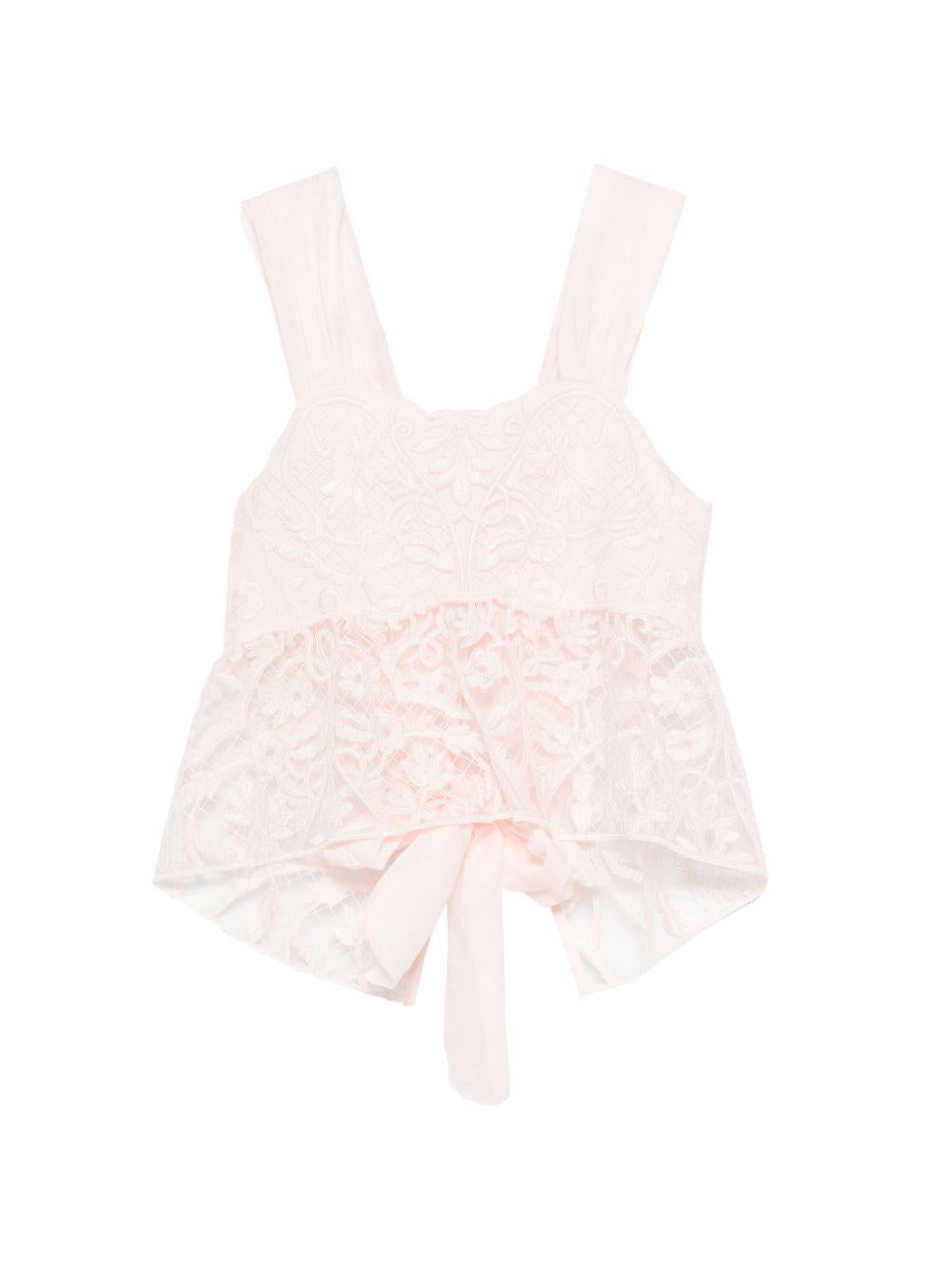 Top in pizzo con motivo floreale in rosa Maurizio - donna 