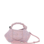 Borsa a mano bou small in denim rosa Ganni - donna 