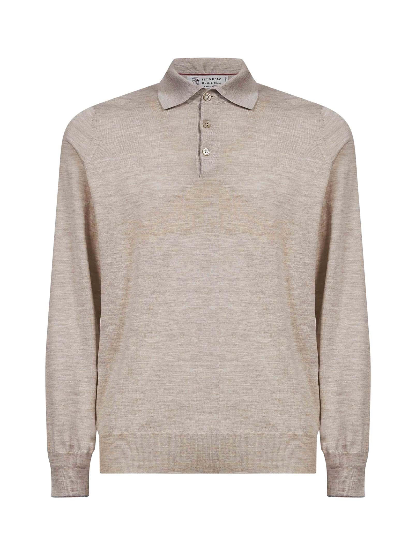 Polo in cotone grigio chiaro 