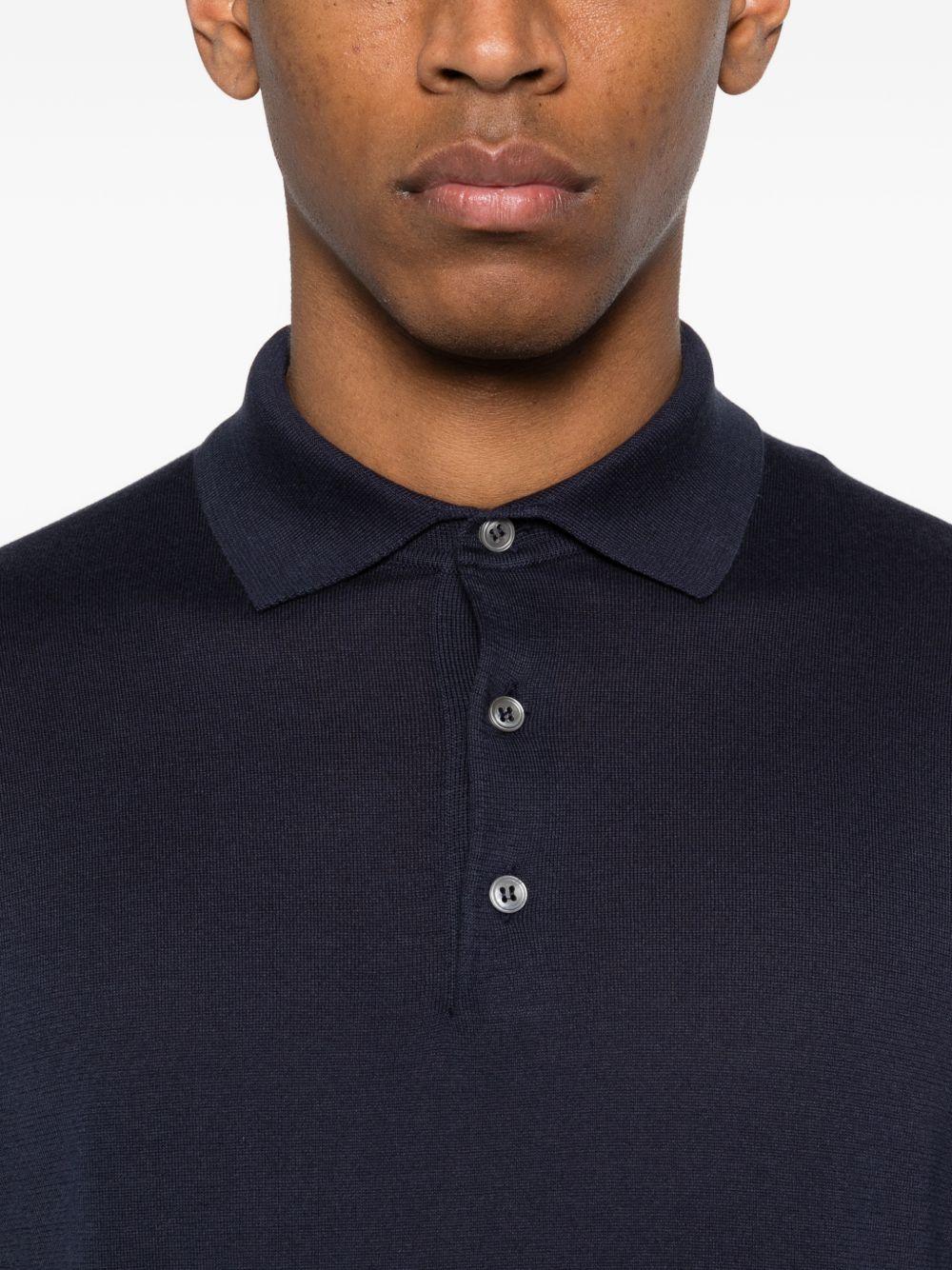 Polo con bottoni in blu Lardini - uomo 