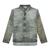 Camicia con lavaggio acido in nero Diesel - uomo 