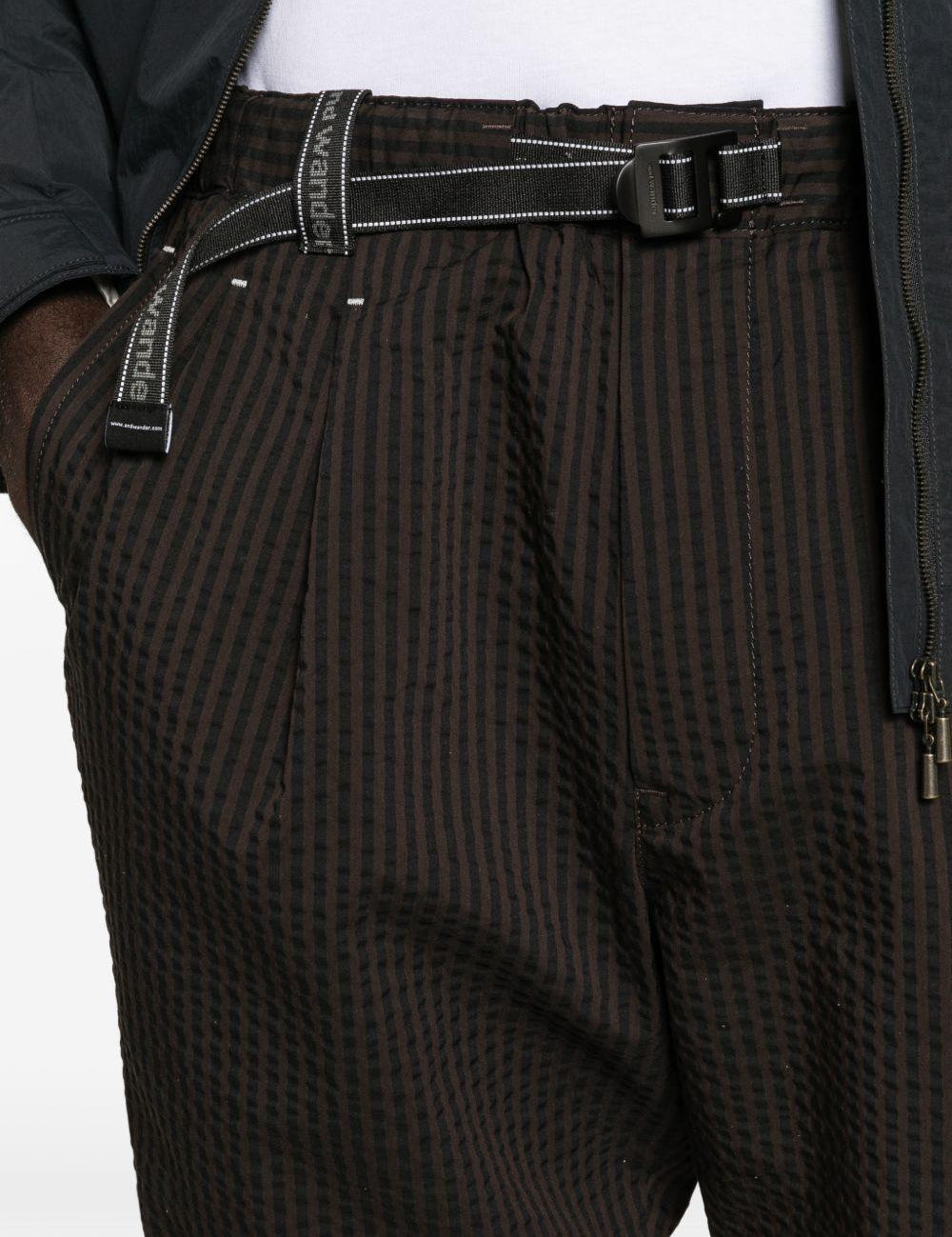 Pantaloni a righe in marrone and Wander - uomo 