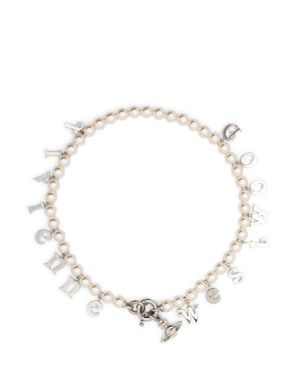 Collana con ciondolo di perle leanne color crema Vivienne westwood - donna 