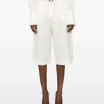Shorts con fibbia e pieghe in bianco Batakovic - donna 