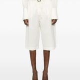Shorts con fibbia e pieghe in bianco Batakovic - donna 
