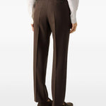 Pantaloni con elastico e bottoni in marrone Zegna - uomo 