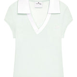 Polo con scollo a V in verde Courrèges - donna 