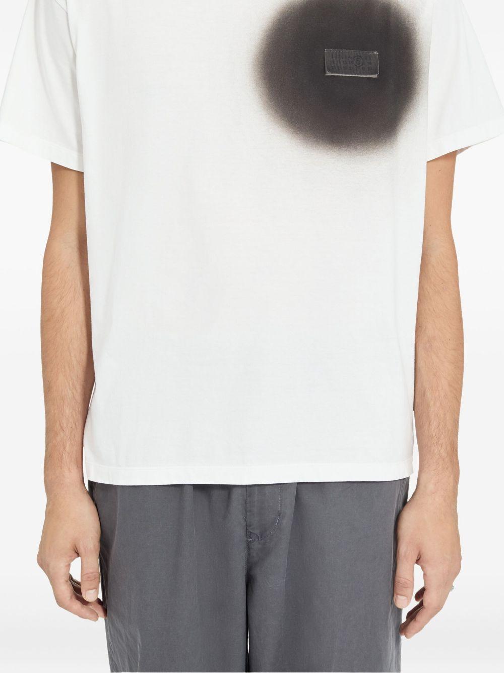 T-shirt con stampa in bainco Mm6 maison margiela - uomo 