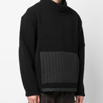 Felpa in pile a collo alto in nero Rains - uomo 
