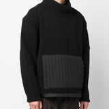 Felpa in pile a collo alto in nero Rains - uomo 