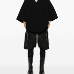 T-shirt con scollo a v in nero Rick owens - uomo 