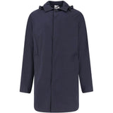 Cappotto impermeabile con cappuccio rimovibile in blu Aspesi - uomo 