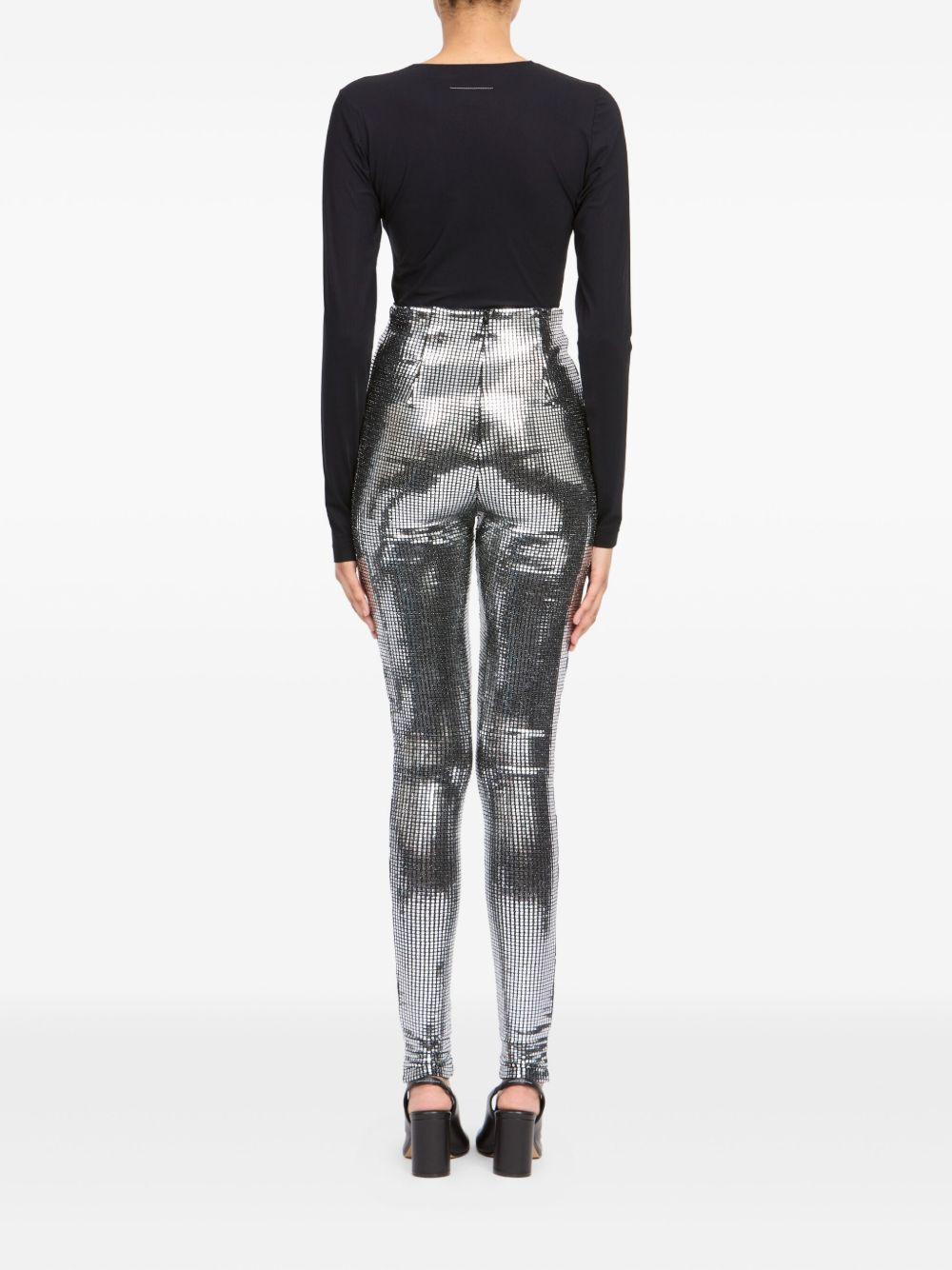 Pantaloni stretti metallici in argento MM6 Maison Margiela - uomo 