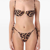 Bikini top con stampa leopardata multicolore Reina Olga - donna 
