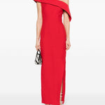 Abito con spalle scoperte in rosso - donna 