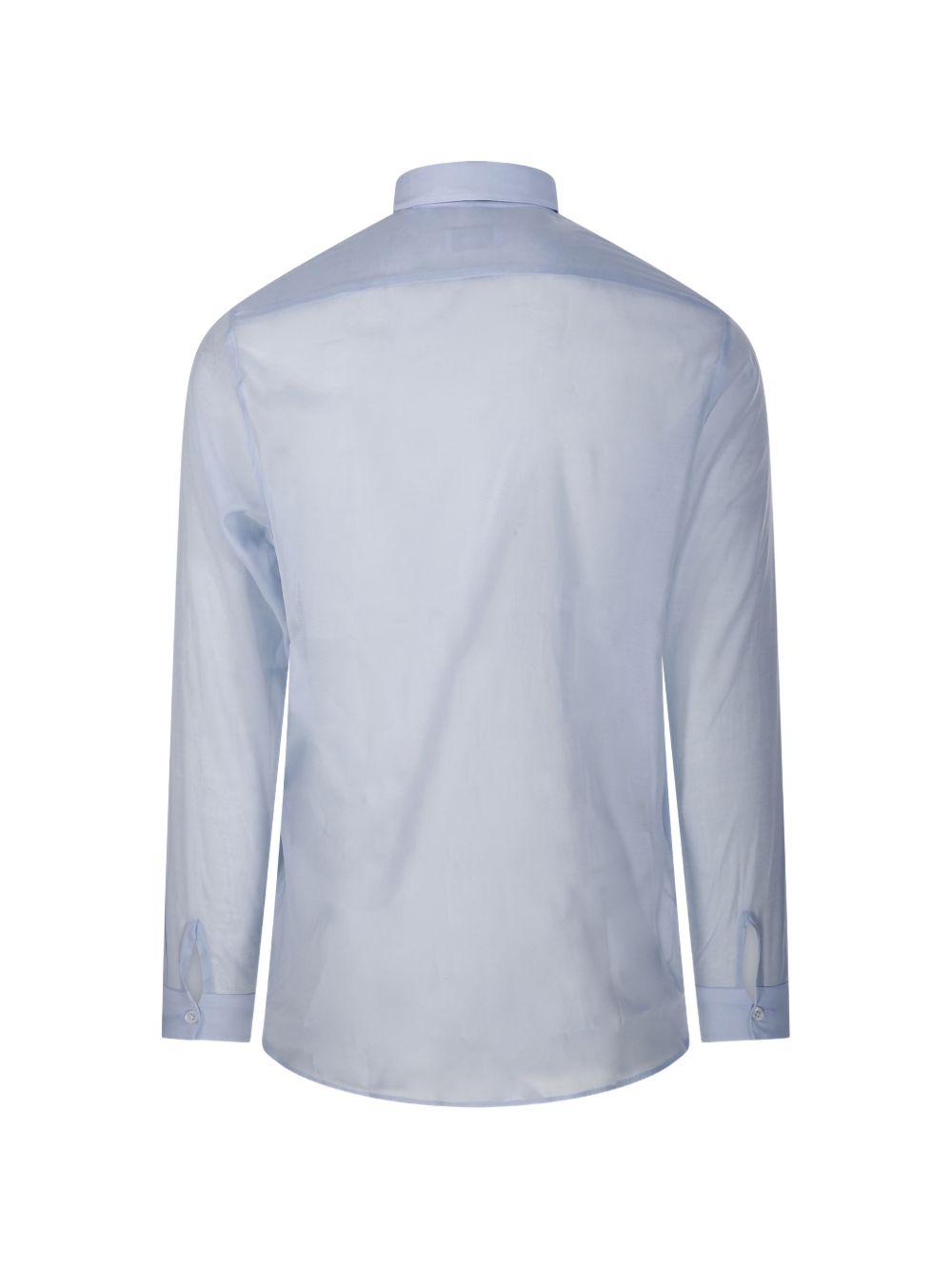 Camicia con bottoni nascosti in azzurro Lardini - uomo 