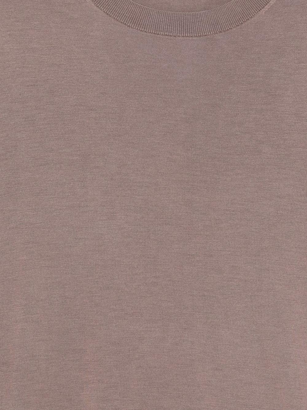 T-shirt a maniche corte con scollo girocollo in marrone Kangra - uomo 