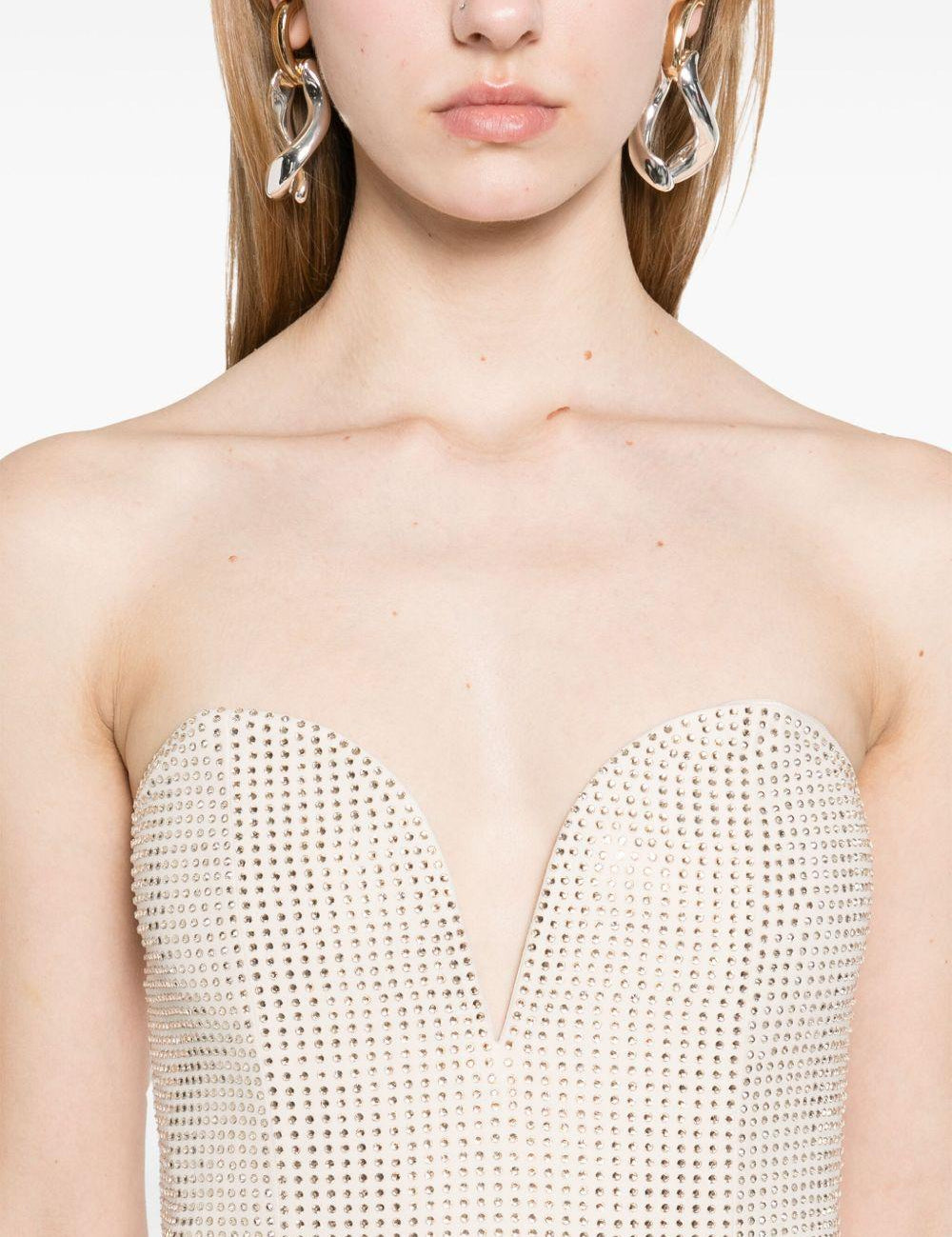 Abito lungo con decorazione color champagne Roland Mouret - donna 