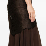 Abito lungo con frange in marrone Bless - donna 