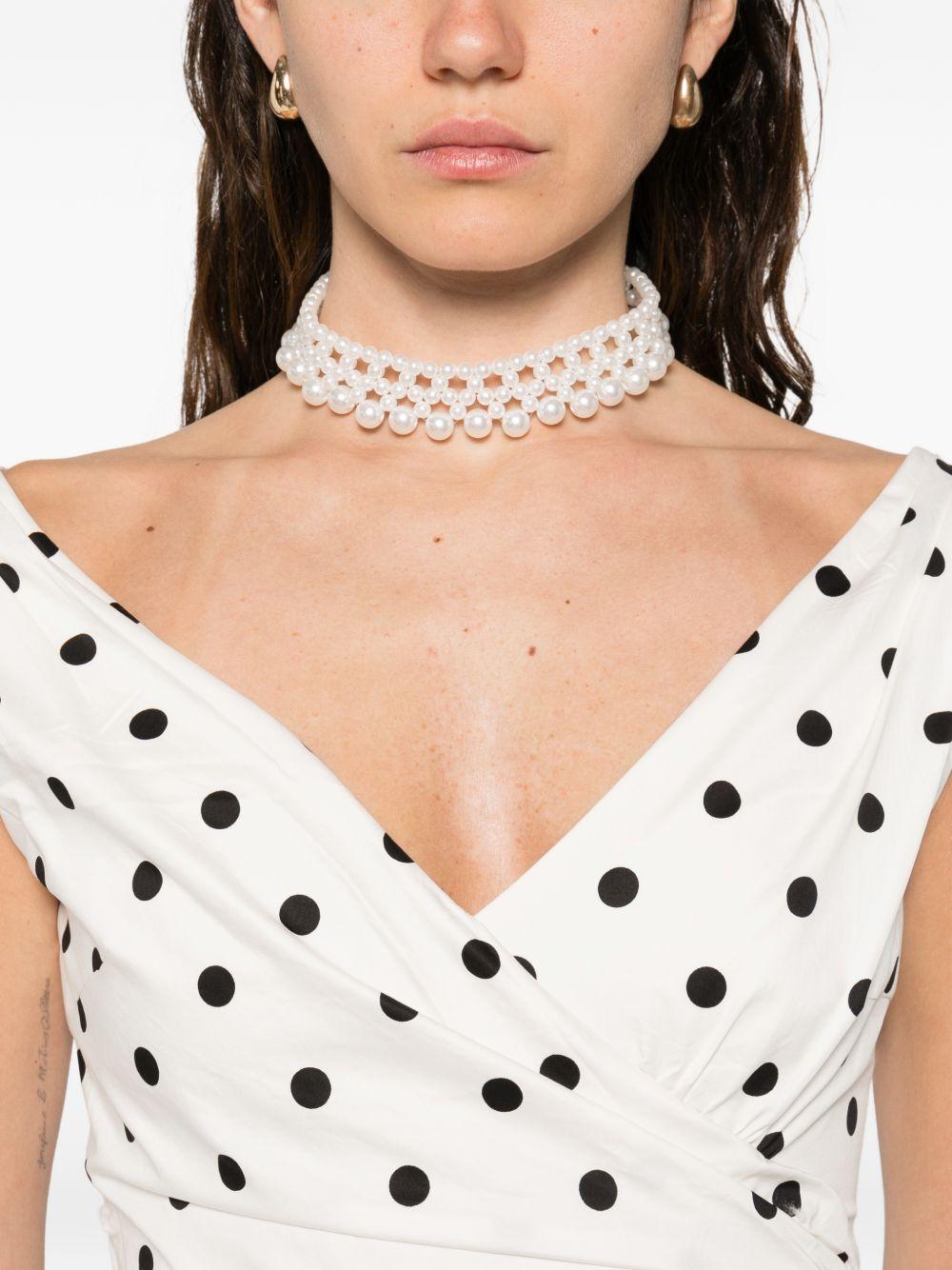 Abito midi a pois in avorio Self-Portrait - donna 