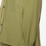 Giacca-camicia con ricamo in verde Laneus - uomo 