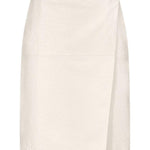 Gonna midi gora in pelle bianco Loulou de saison - donna 