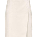 Gonna midi gora in pelle bianco Loulou de saison - donna 