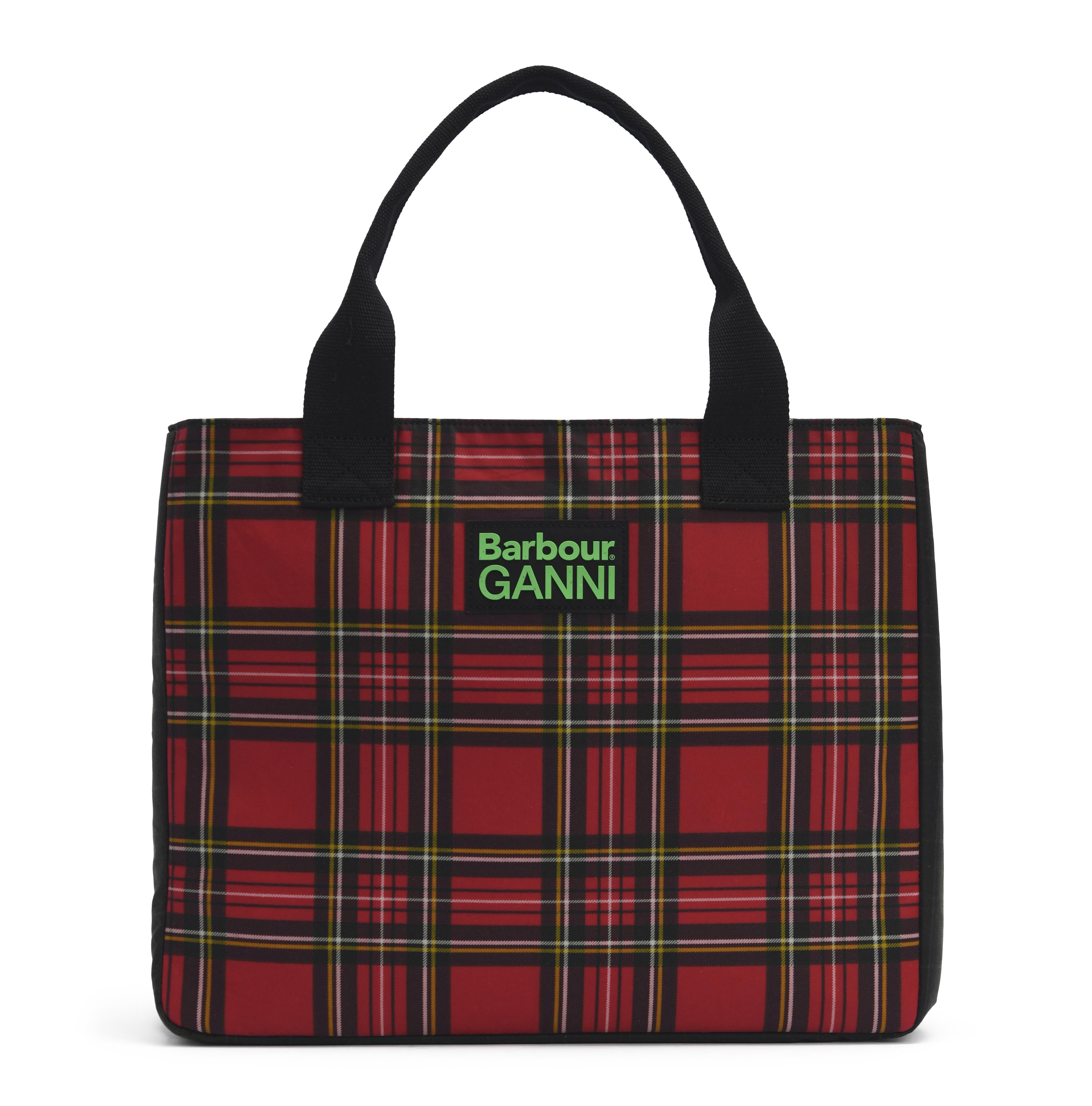 Borsa a quadri in rosso e nero 