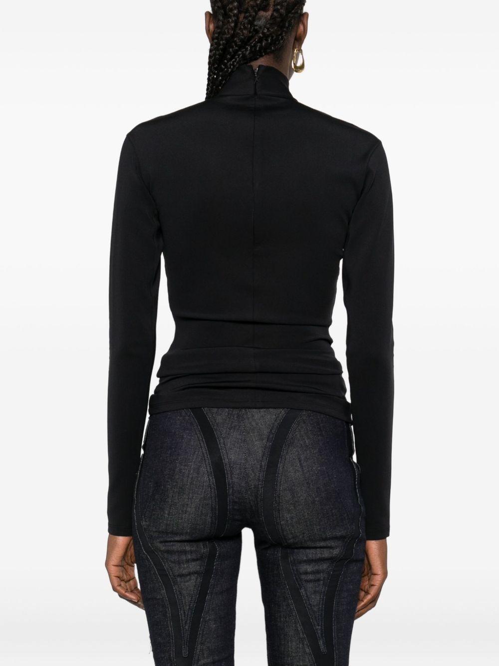 Top a collo alto con stella in nero Mugler - donna 
