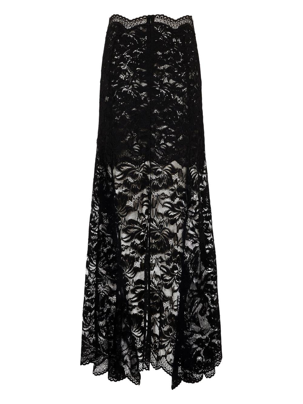 Gonna lunga in pizzo nero Rabanne - donna 
