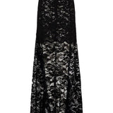 Gonna lunga in pizzo nero Rabanne - donna 