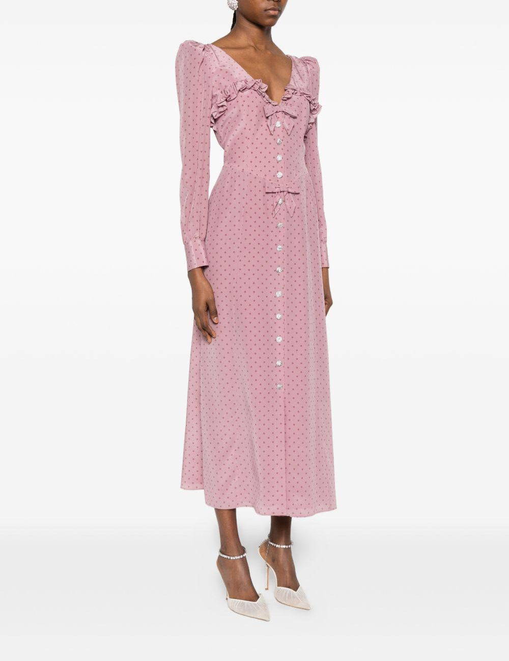 Abito midi con pois in lilla Alessandra Rich - donna 