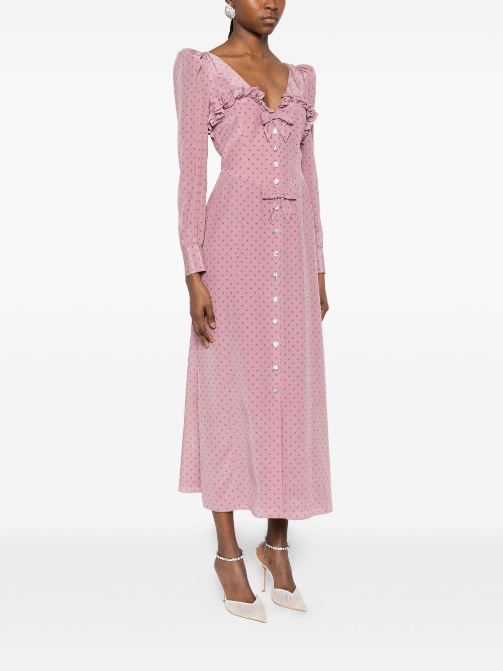 Abito midi con pois in lilla Alessandra Rich - donna 