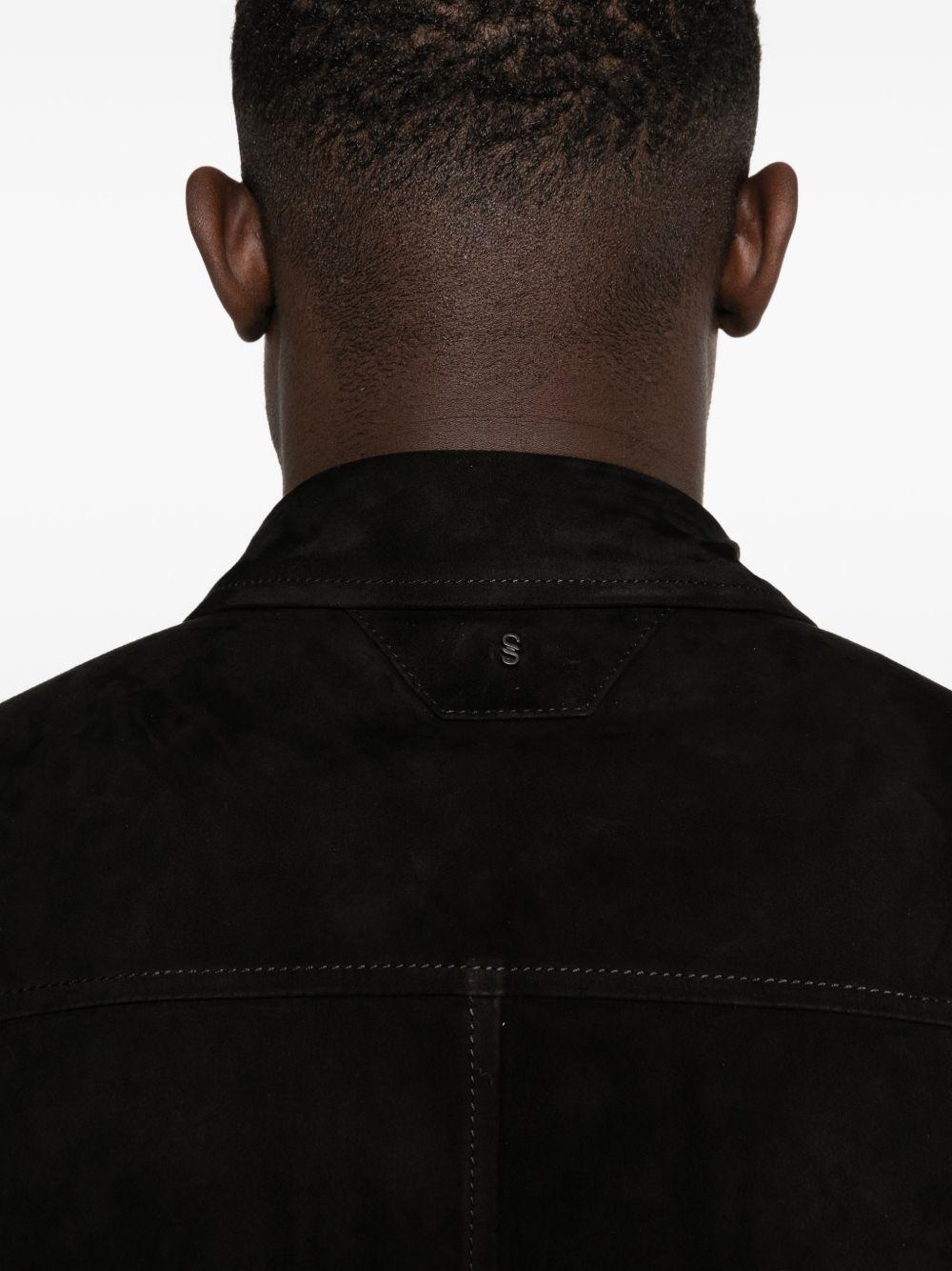 Giacca in pelle scamosciata in nero Salvatore santoro - uomo 