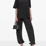 T-shirt a maniche corte con logo ricamato in nero The attico - donna 