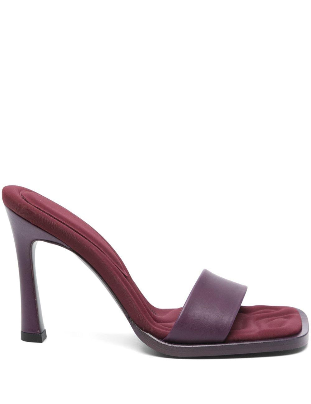 Mules in pelle con punta quadrata in viola The attico - donna 