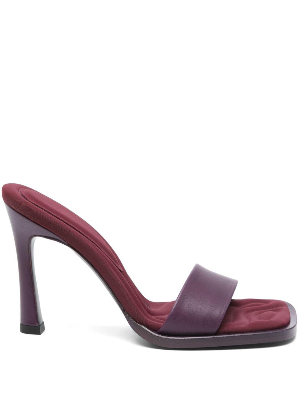 Mules in pelle con punta quadrata in viola The attico - donna 