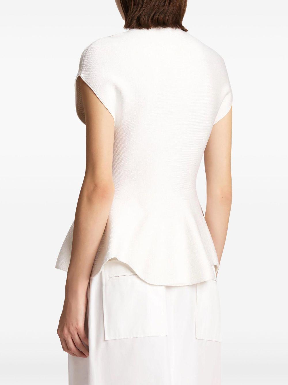 Top con orlo a peplum in bianco Khaite - donna 