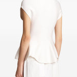 Top con orlo a peplum in bianco Khaite - donna 