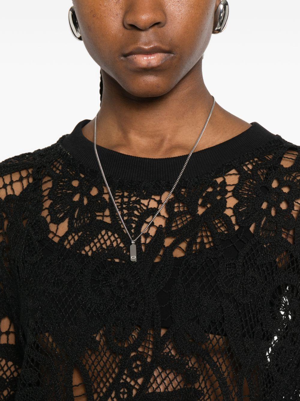 Top a maniche lunghe in  pizzo in nero Maurizio - donna 