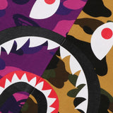 T-shirt in cotone con stampa mimetica in viola A bathing ape - uomo 