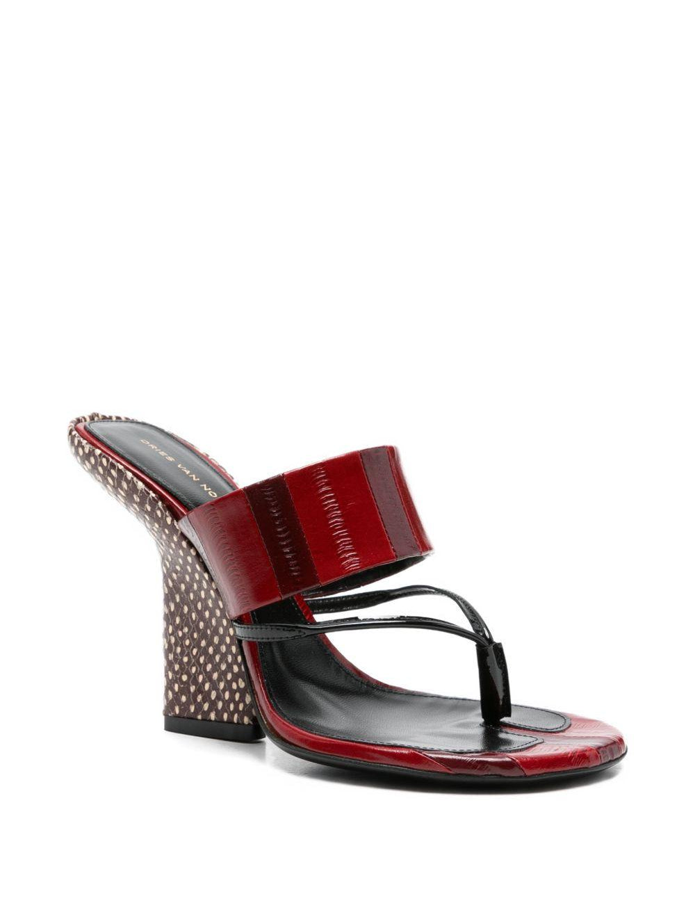 Sandali in pelle in marrone Dries van noten - donna 