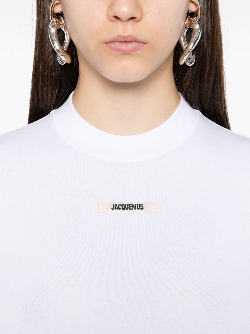 T-shirt a maniche lunghe le tshirt gros grain in bianco Jacquemus - donna 