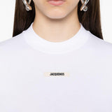 T-shirt a maniche lunghe le tshirt gros grain in bianco Jacquemus - donna 