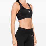 Top sportivo con logo in nero Adidas by stella mc cartney  - donna 