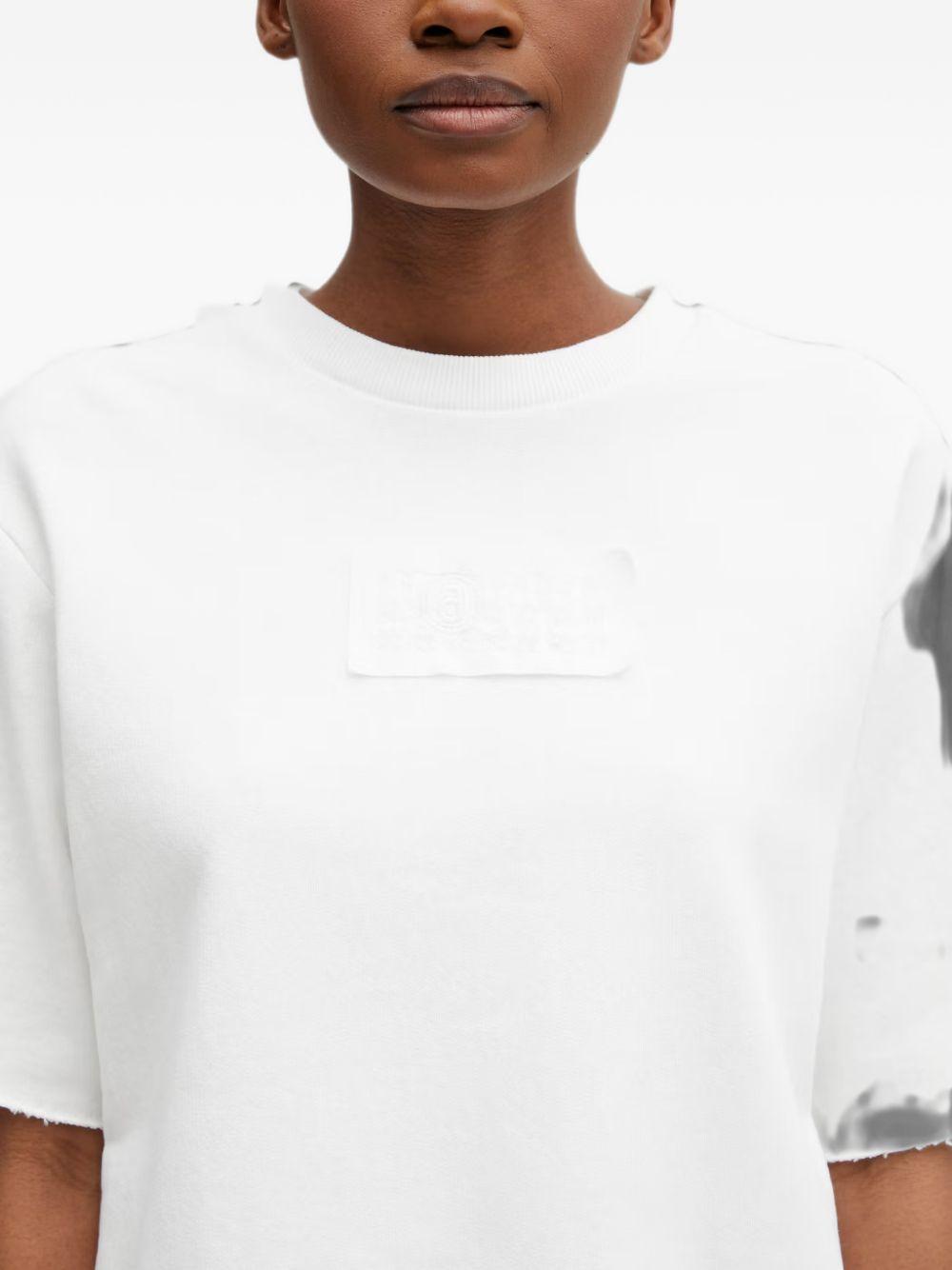 T-shirt a maniche corte con logo in bianco Mm6 maison margiela - unisex 