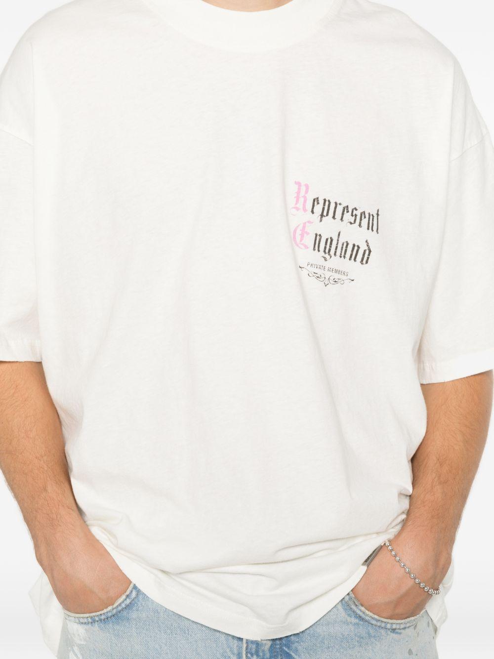 T-shirt a maniche corte con stampa logo in bianco Represent - uomo 