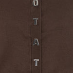 Cardigan con bottoni con logo in marrone 